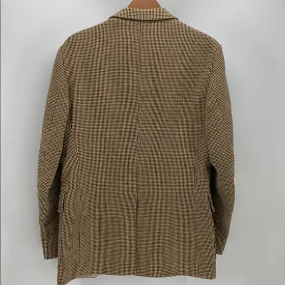 Vintage made in Poland herringbone wool blazer grandpacore academia professor